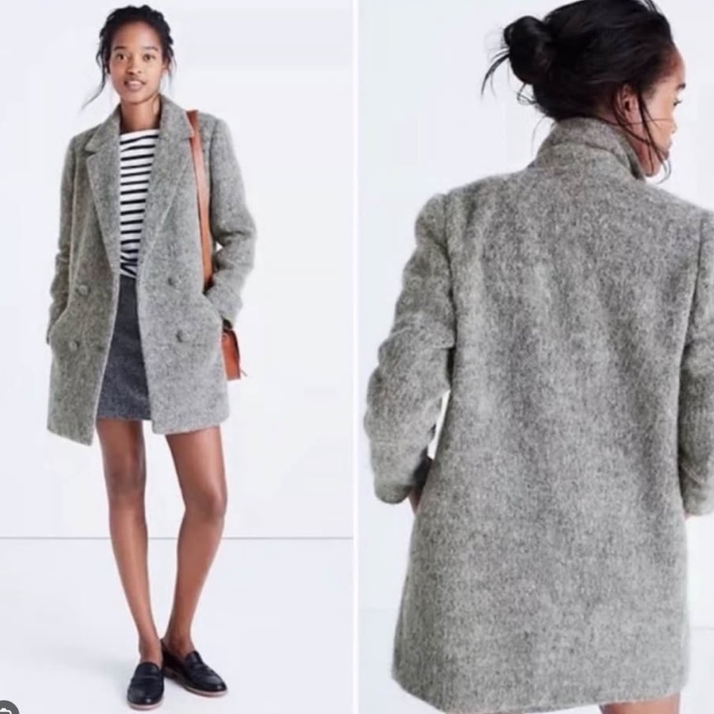 Madewell x Sezane Blazer Coat Wool Blend Grey